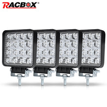 Load image into Gallery viewer, RACBOX 4 inch 48W Square LED Work Light High Power Spotlight Floodlight For 4x4 Offroad ATV UTV Truck Tractor Motorcycle lights