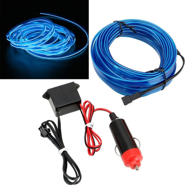 Keiurot EL Wire Auto-Lichter USB Neonlicht für Auto, Rot, 5 m