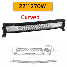 Load image into Gallery viewer, Auxtings 22" 32" 42" 52"inch Curved Led Light Bar Work Light 7D led bar 3-Row 4x4 Truck ATV Car Roof Offroad Driving EU RU stock