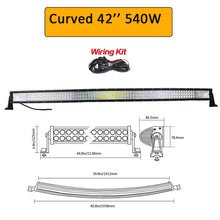 Load image into Gallery viewer, Auxtings 22" 32" 42" 52"inch Curved Led Light Bar Work Light 7D led bar 3-Row 4x4 Truck ATV Car Roof Offroad Driving EU RU stock